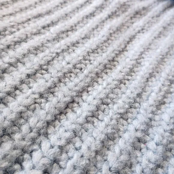 ZARA Light Blue Chunky Knit Turtleneck Sweater | Size S - Picture 6 of 11